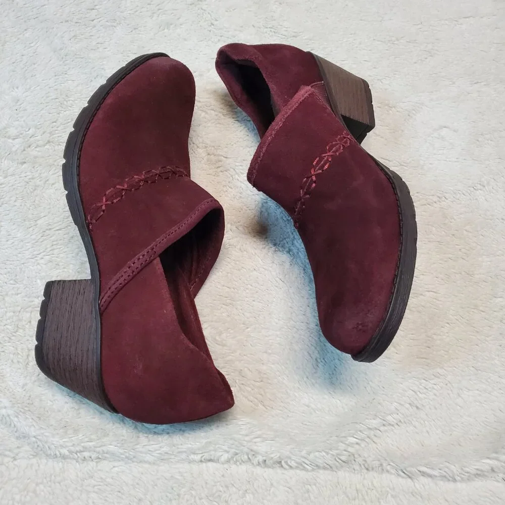 Earth‎ Spirit Burgundy Red Suede Heeled Shoes 8.5 Celestial Bohemian Cottagecore
